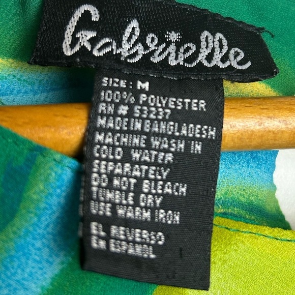 VTG Y2K Gabrielle Mxi Dress Women M Floral Green Sheer Silk Blend Boho Cottage - Picture 15 of 16